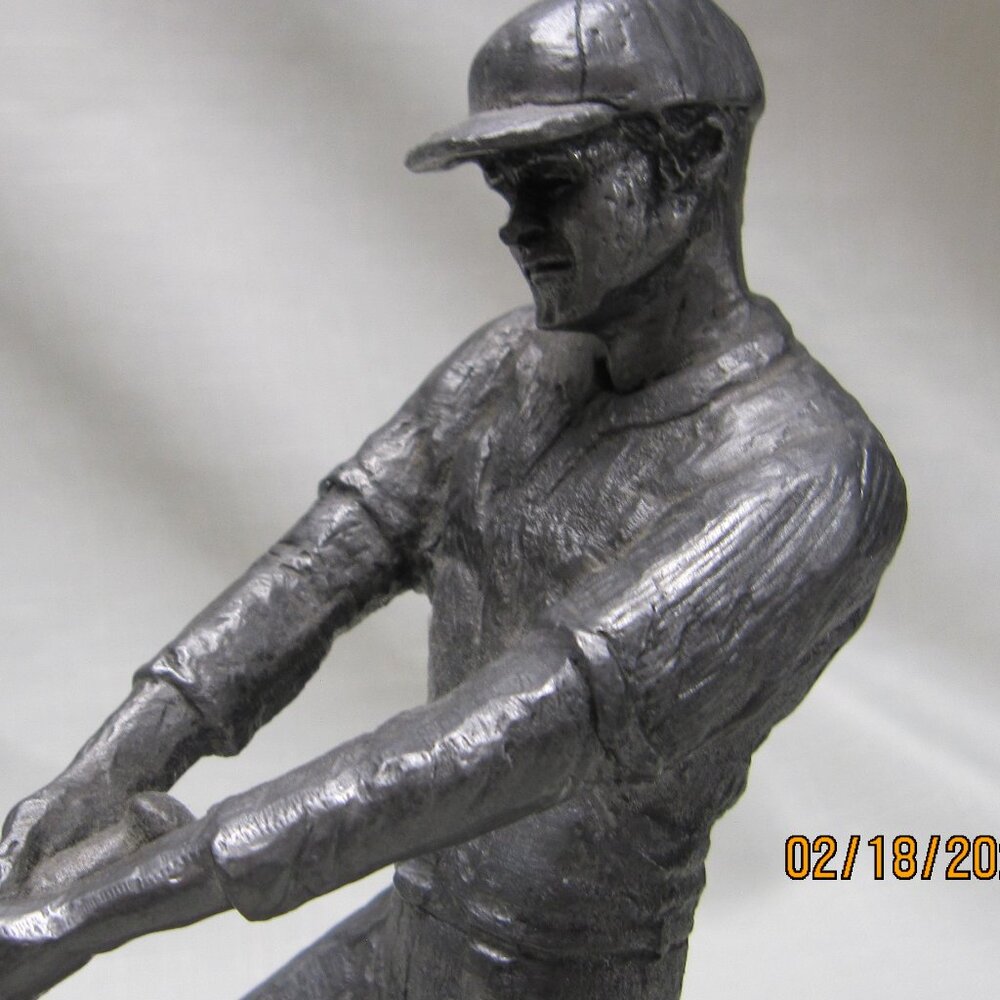 Vitage Pewter Ricker Baseball Player Statue